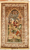 3'x5' Omar Khayyam Silk Rug Oriental Carpet Pictorial Wallhanging Hand Knotted