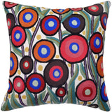 White Poppy Floral Pillow Cover | Red Poppies Flower Pillows | Reds Farmhouse Chair Cushion | Floral Poppy Hand embroidered | Size 18x18