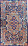 Floral 2.5x4ft Blue Art Deco Decorative Wall Hanging Tapestry Rug Art Silk