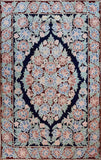Floral 2.5x4ft Blue Handmade Decorative Wall Hanging Tapestry Rug Art Silk
