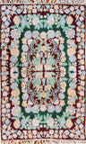 Floral 2.5x4ft Red Green Decorative Accent Wall Hanging Tapestry Rug Art Silk