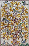 Floral 2.5x4ft Tree of Life Birds Autumn Wall Hanging Tapestry Rug Art Silk