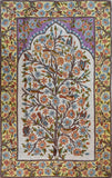 Floral 2.5x4ft Tree of Life Birds Cream Accent Wall Art Tapestry Rug Art Silk