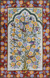 Floral 2.5x4ft Tree of Life Birds Cream Red Wall Hanging Tapestry Rug Art Silk