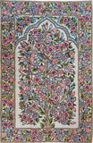 Floral 2.5x4ft Tree of Life Birds Cream Wall Hanging Tapestry Rug Art Silk