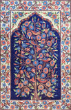 Floral 2.5x4ft Tree of Life Birds Navy Blue Wall Hanging Tapestry Rug Art Silk