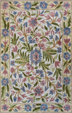 Floral 2ftx3ft Decorative Cream Green Handmade Wall Art Tapestry Rug Art Silk