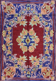 Floral 2ftx3ft Decorative Red Navy Handmade Wall Hanging Tapestry Rug Art Silk