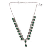 Green Onyx Y Necklace Pendant Collar 925 Sterling Silver Natural Gemstones Handcrafted