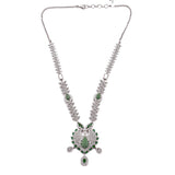 Green Quartz Y Necklace Pendant Multi Collar 925 Sterling Silver Natural Gemstones Handcrafted