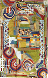 3ftx5ft Hundertwasser Tapestry Wall Art Rug Biomorph II Hand Embroidered Art Silk