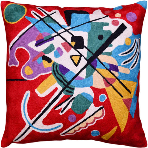 Kandinsky Decorative Pillow Cover Red Painting Abstract Cushion