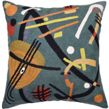 Kandinsky Decorative Pillow Cover Escape Abstract Chair Cushions Hand Embroidered Wool 18x18