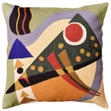 Kandinsky Green Decorative Pillow Cover Composition VII Abstract Cushions Hand Embroidered Wool 18x18