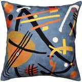 Kandinsky Decorative Pillow Cover Escape Abstract Chair Cushions Hand Embroidered Wool 18x18