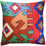 Tribal Scorpion Aztec Southwestern Pillow Cover Handembroidered Wool 18x18
