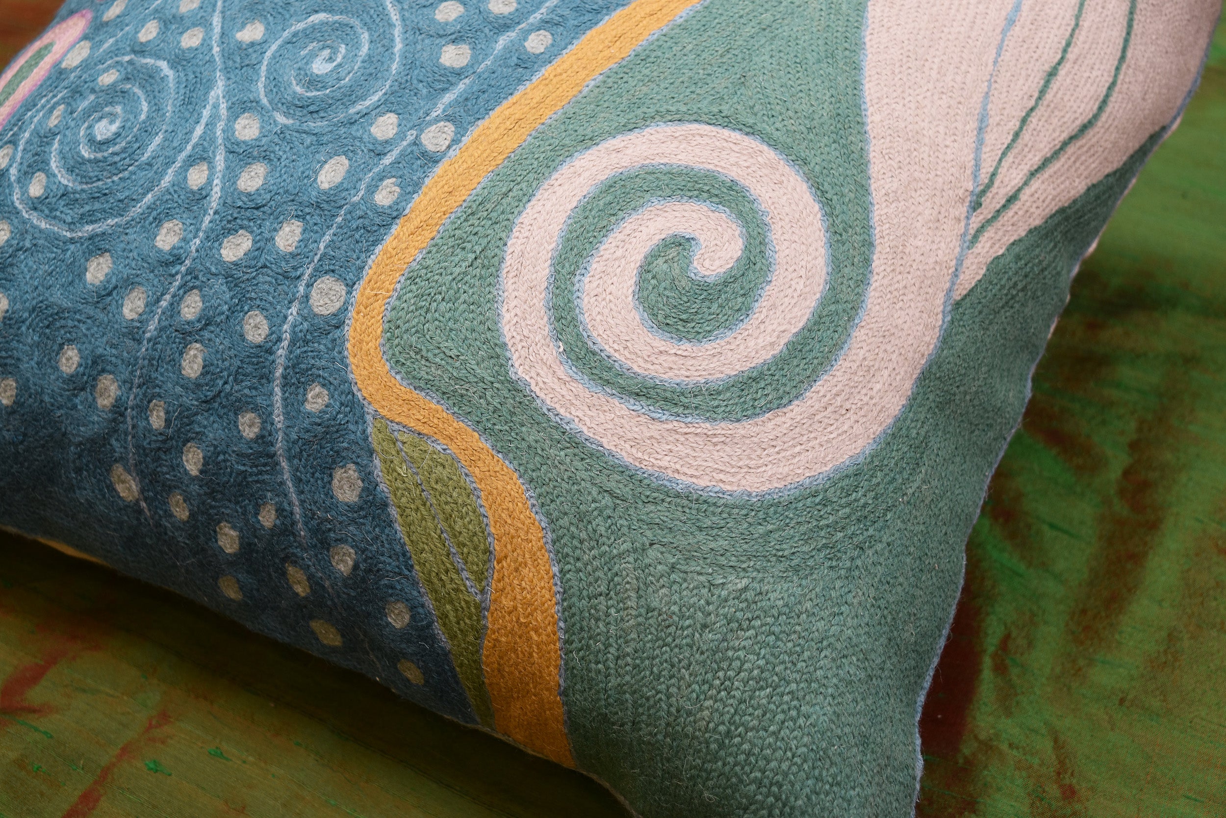 Klimt Blue Pillow Cover Night Sky Art Nouveau Blue Teal Swirls