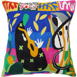 Matisse Decorative Pillow Cover - Music Modern Chair Cushion Farmhouse Pillowcase Accent Mid Century Chair Hand Embroidered Wool Size 18x18