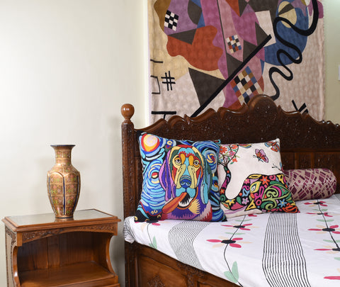 Hundertwasser Big Way Modern Decorative Pillow Cover Handembroidered W –  Kashmir Designs