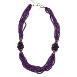 Violet Amethyst Collar Necklace Sterling Silver Purple Choker Natural Gemstones Handcrafted