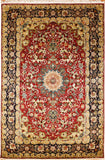 6'x4' Red Kashan Pure Silk Area Rug Carpet Medallion Oriental Hand Knotted