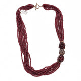 Red Garnet Collar Necklace Sterling Silver Burgundy Choker Natural Gemstones Handcrafted