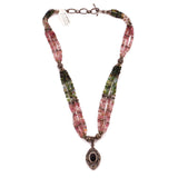 Real Tourmaline Necklace 925 Sterling Silver Choker Multi Color Watermelon Natural Tourmalines Handcrafted