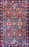 Tribal 3ftx5ft Paisley Blue Red Southwestern Wall Hanging Tapestry Rug Art Silk