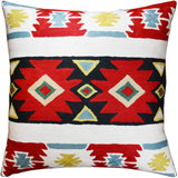 Tribal Butterfly Pillow Cover Aztec Southwestern Red Black Cream Pillows Handmade Wool 18x18