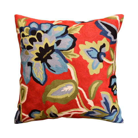 KD Spain — Tango Woodblock Style Floral Throw Pillow