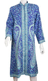 Selena Royal Blue Silk Jacket Dinner Paisley Floral Evening Dress Coat Hand Embroidered Kashmir