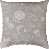 Jacobian Grey Floral Design Decorative Cotton Pillow Cover Embroidered 18
