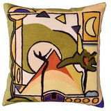 Fun in the Sun III by Alfred Gockel Accent Pillow Cover Handmade Wool 18