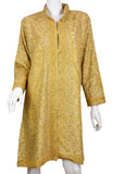 Arete Silk Jacket Dinner Paisley Beige Tan Evening Dress Coat Hand Embroidered Kashmir