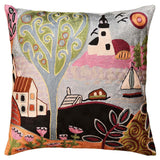Summer Day Karla Gerard Accent Pillow Cover Handembroidered Art Silk 18