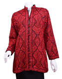 Briseis Red Jacket Dinner Cashmere Paisley Evening Dress Coat All Over Hand Embroidered Kashmir