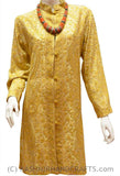 Beige Yellow Silk Jacket Dinner Paisley Evening Dress Coat Hand Embroidered Kashmir