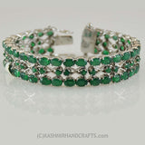 Green Onyx Bracelet Sterling Silver Royal