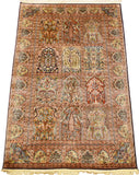 6’X4' Hamdan Brown Tree Of Life Rug Pure Silk Pile Oriental Area Rugs Carpet Hand Knotted