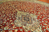 Red Kashan Medallion Carpet Silk on Silk Rug Handknotted 5ft x 7ft