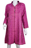 Venus Magenta Pink Silk Jacket Dinner Paisley Floral Evening Dress Coat Hand Embroidered Kashmir