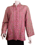 Chloris Pink Jacket Dinner Cashmere Evening Dress Coat Paisley Hand Embroidered Kashmir