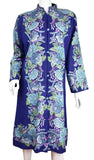 Juno Floral Cashmere Jacket Dinner Navy Blue Evening Dress Coat Hand Embroidered Kashmir