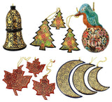 Christmas Ornaments Holiday Decorations, Robin Ball, Bell,Moon, Tree and Star Se
