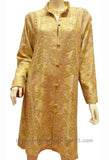 Beige Tan Silk Jacket Dinner Paisley Evening Dress Coat Hand Embroidered Kashmir