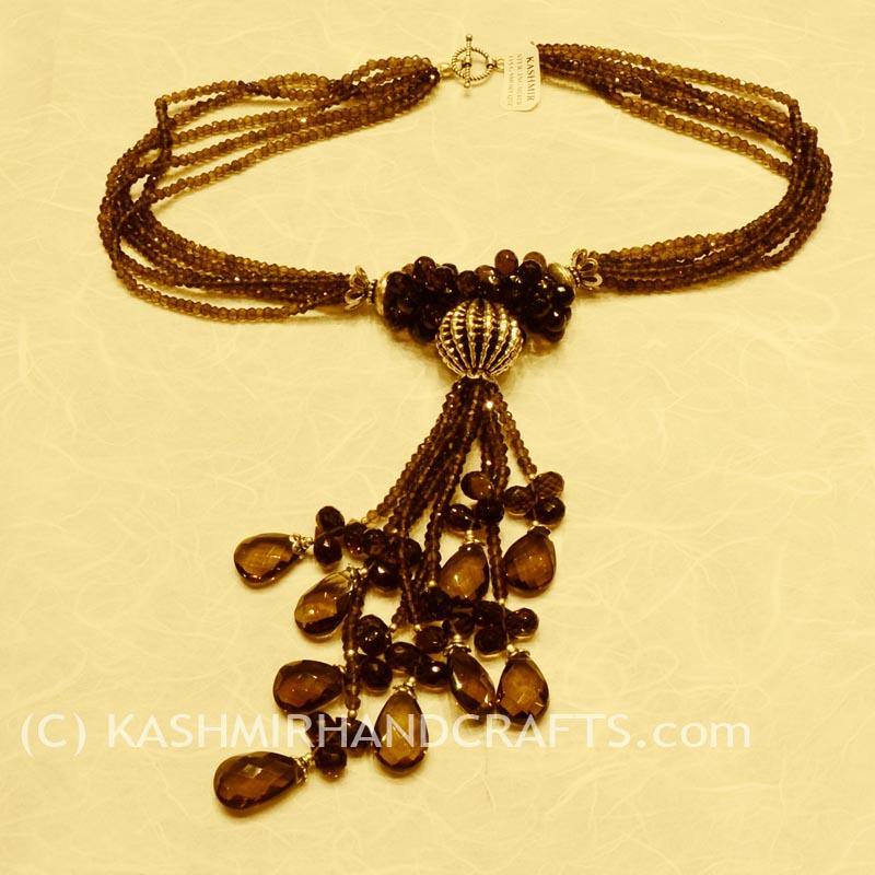 "Cascading Tears" Smoky Quartz Necklace - Kashmir Designs