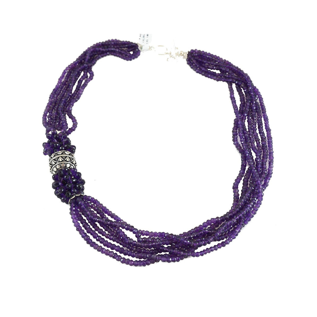 Violet Revels Amethyst Ii Sterling Silver Necklace Purple Collar - KashmirDesigns