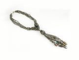 Labradorite Silver Necklace Briolette Iridescent Cascade 925 Sterling Collar Handcrafted