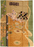 Klimt Tapestry 5ftx7ft Art Nouveau Green Wall Hanging Rug Carpet Art Silk